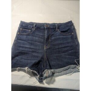 American Eagle Shorts Womens Size 14 Denim Cut Off Super Stretch dark Blue
